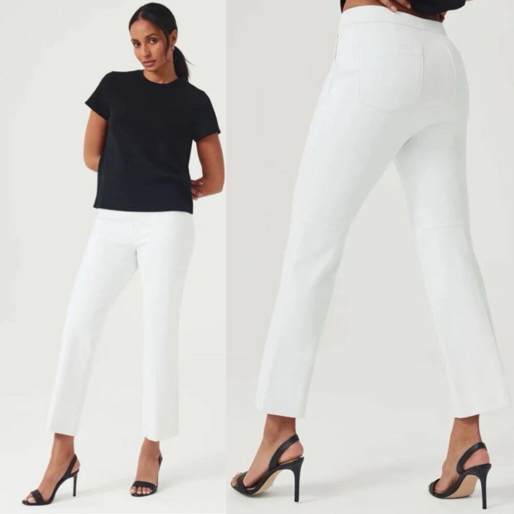 SPANX On-The-Go Kick Flare Pants White Size XL Tall Minimalist Coastal Chic